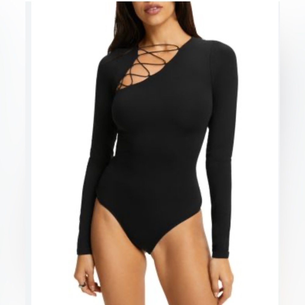 GOOD AMERICAN Women's Black Bodysuit size 7/4XL